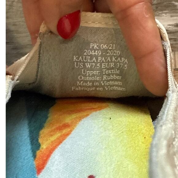 OluKai KAULA PA'A KAPA Shoes Women's Espadrilles 7.5 Tapa Beige Tan Slip On - Picture 2 of 7